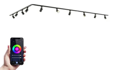 Image de HOFTRONIC - Kit système de rails 10 spots RGBWW GU10 5 x 1 m Noir IP20
