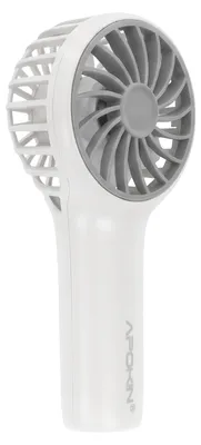 Obrázek produktu pro Apokin, přenosný mini ventilátor s 3 rychlostními stupni, dobíjecí přes USB-C, s poutkem na ruku, bílý