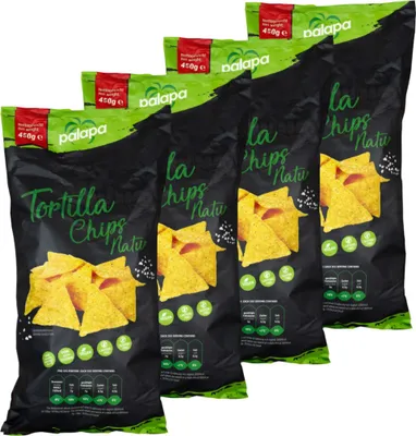 Produktbild von Palapa Tortilla Chips Natur mit Speisesalz Maistortillachips 4x450g