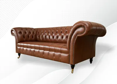 Produktbild von Chesterfield 3 Sitzer Leder Braun Wohnzimmer Modern Design Couchen Sofa Luxus