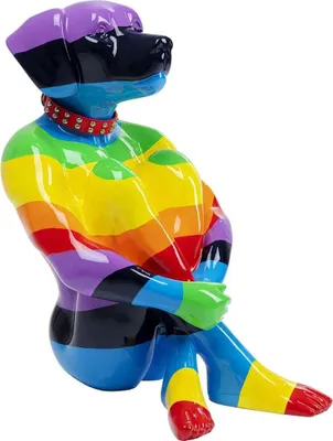 Produktbild von Deko Hund XXL "Sitting Dog" Regenbogen - ca. 80 cm