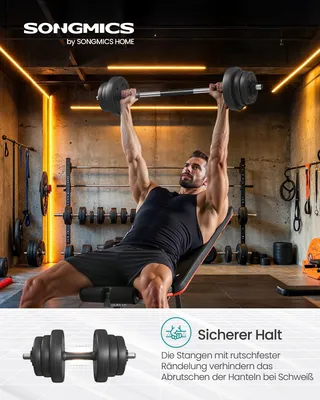 Produktbild von SONGMICS Hantel Set, 2-in-1 Kurzhantel, 2x10 kg, für Zuhause, 1 Paar