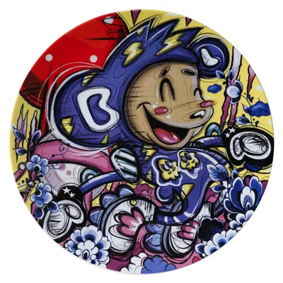 Imagen del producto de Heinen Delfts Blauw – Plato decorativo para pared, diseño "Pjipje playground"