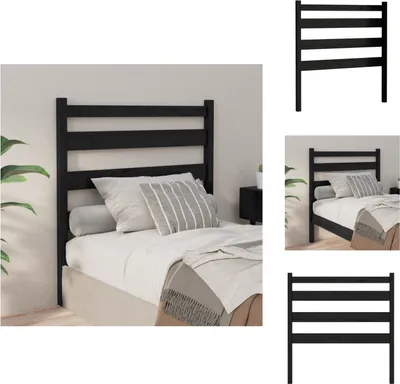 Produktbild von vidaXL Kopfteil Schwarz 106x4x100 cm Massivholz Kiefer -  Kopf- & Fußenden