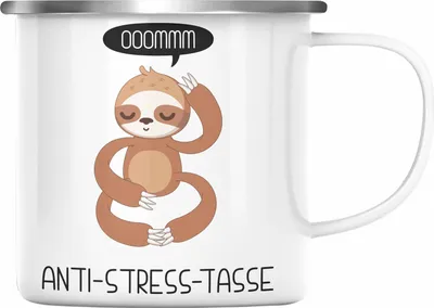 Produktbild von Trendation - Anti Stress Emaille Tasse Geschenk Kollegin Kollege BüroEmaille Tasse mit Spruch Erzieherin Mama Rentner (Silber)