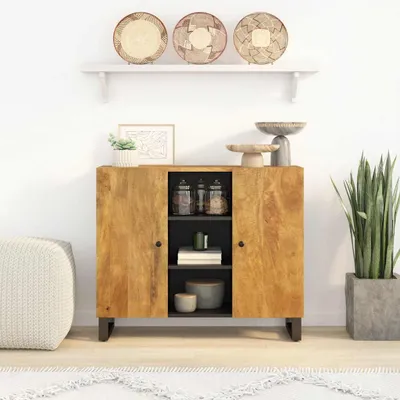 Produktbild von vidaXL Sideboard mit 2 Türen 90x33x75 cm Massivholz Mango