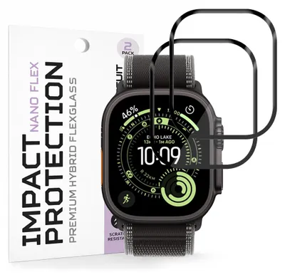 Produktbild von Techsuit - Nano Flex Schutzfolie für Apple Watch Ultra (2 Stück) - schwarz