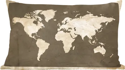 Produktbild von MuchoWow® Zierkissen Sofakissen Wohnzimmer Dekokissen 50x30 cm Weltkarte - Vintage - Marmor - Wohnzimmerdekoration - Polster mit Photo
