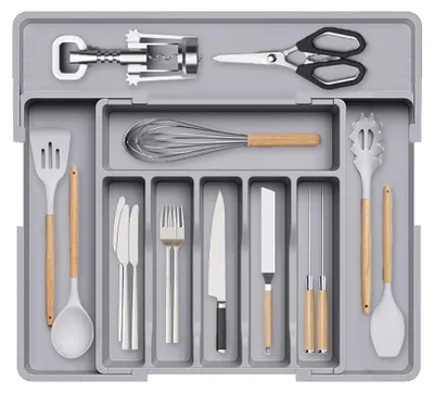 Immagine prodotto di Omgoods - Organizzatore espandibile per posate, ideale per cassetti da cucina