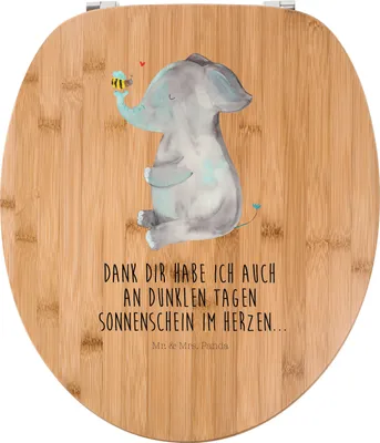 Produktbild von Mr. & Mrs. Panda WC Sitz Elefant Biene - Transparent - Geschenk, Klo-Deckel, Liebe, Brille, Gute Laune, Liebesspruch, Hochzeitsgeschenk, Toiletten-Sitz, WC-Sitz