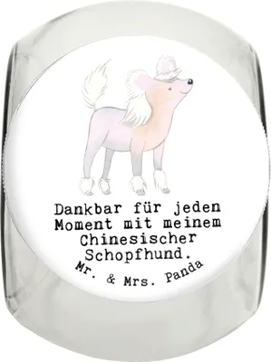 Produktbild von Mr. & Mrs. Panda Leckerli Dose Chinesischer Schopfhund Moment XL 2000ml - Weiß - Geschenk, Aufbewahrungsdose, Vorratsbehälter, aufbewahrungsglas, Keksdose, Dekoglas