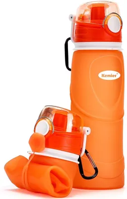 Produktbild von Trinkflasche Faltbare Wasserflasche 750 ml, Medizinische Qualität, BPA-frei, Auslaufsicher, Faltbar, für Sport