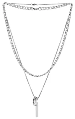Image de Colliers superposables pour hommes, en acier inoxydable, ensemble de 3 pièces (Solidchoice)