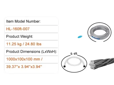 Produktbild von Zipline-Kit, 160 ft Länge, 500 lbs Tragfähigkeit, 160FT