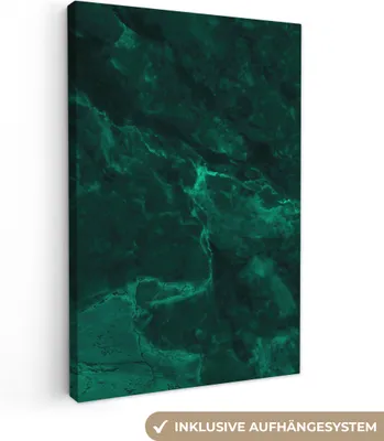 Produktbild von MuchoWow® - Leinwandbilder - Marmor - Limone - Grün - Strukturiert - Marmoroptik, Wandbild, Wanddeko Bilder Wohnzimmer, 60x90 cm
