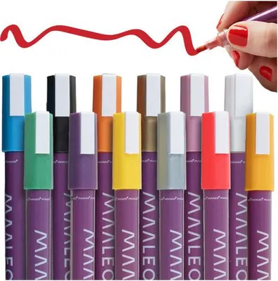 Image de Ensemble de marqueurs de peinture acrylique, 12 couleurs, imperméables