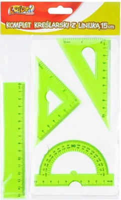 Immagine prodotto di Set da disegno con righello da 15 cm verde PENMATE