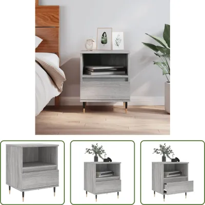 Produktbild von The Living Store Nachttisch Grau Sonoma 40x35x50 cm Holzwerkstoff