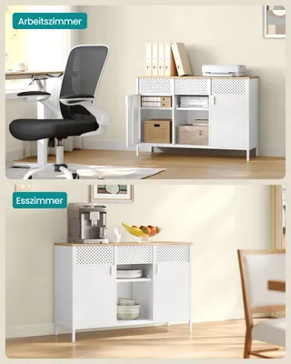 Produktbild von SONGMICS Aufbewahrungsschrank, Metallschrank, Schrank mit Doppeltür, Sideboard
