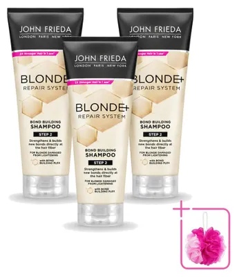 Obrázok produktu pre 3 x Šampón John Frieda Blonde+ Repair, posilňujúci vlasy – 250 ml – Balenie s 3 kusmi