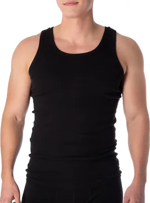 Produktbild von Black Snake® Herren Unterhemd 2er Set Seamless Tank Top Feinripp Achselshirt - Schwarz - 6/L