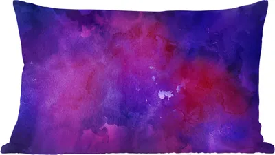 Produktbild von MuchoWow® Zierkissen Sofakissen Wohnzimmer Dekokissen 50x30 cm Aquarell - Lila - Abstrakt - Wohnzimmerdekoration - Polster mit Photo