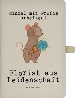 Produktbild von Mr. & Mrs. Panda Tagebuch Florist Leidenschaft - Transparent - Geschenk, Ausbildung, Kladde, Spruch, Skizzenbuch, Blumenlanden, a4 notizbuch, Journal, Beruf