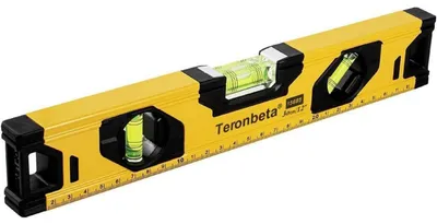 Immagine prodotto di Livella a bolla da 30 cm con 3 fiale, in alluminio, con magnete e tappi terminali ammortizzanti