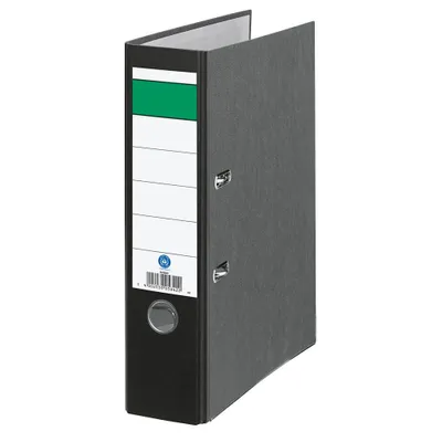 Zdjęcie produktu dla neutral 18403 Grüner Balken Ordner schwarz marmoriert Karton 8,0 cm DIN A4