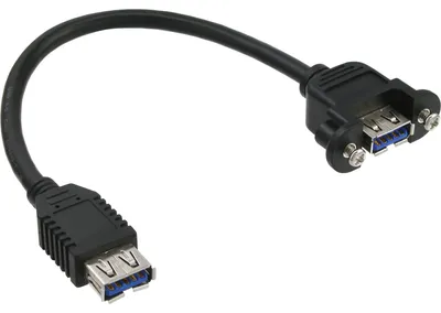 Zdjęcie produktu dla InLine 4043718198139, 0,2 m, USB A, USB A, USB 3.2 Gen 1 (3.1 Gen 1), Męska/Męska, Czarny