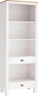 Produktbild von Bücherregal mit offenem Regal und 2 Schubladen in Weiß