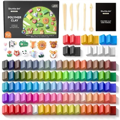 Produktbild von Polymer Clay Set ofenhärtend 117 Stück 112 Farben Modelliermasse mit Zubehör
