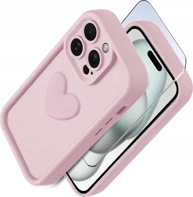 Obrázek produktu pro Etui do iPhone 14 Pro silikonowe MATOWE serce + Szkło ochronne na ekran 9H
