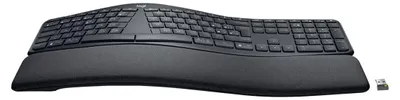 Zdjęcie produktu dla Logitech ERGO K860 Split for Business, Pełnowymiarowy (100%), Bezprzewodowy, Bluetooth, Pół-mechaniczny przełącznik kluczykowy, QWERTY, Grafitowy