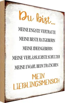 Produktbild von vianmo Holzschild 30x20 cm du bist mein Lieblingsmensch Dekoration