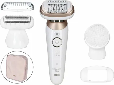 Produktbild von Braun Silk-épil 9 Flex 9-360 3D, Rose, Weiß, 40 Pinzette, MicroGrip, 0,5 mm, Akku, Integrierte Batterie