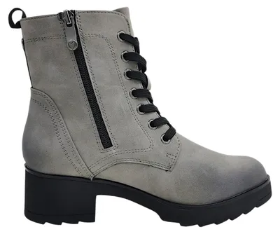 Imagen del producto de Zapatos de mujer Marco Tozzi, botines con cordones, color gris, para uso casual