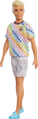 Produktbild von Barbie Ken Fashionistas Puppe im karierten T-Shirt