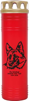 Produktbild von Grabkerze Rot, Brenndauer: 170 Stunden ( 7 Tage ), Motiv: Schäferhund