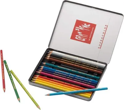 Image de CARAN D'ACHE 3888318 CARAN D'ACHE Crayons de couleur SUPRACOLOR, étui métallique de 18 pièces