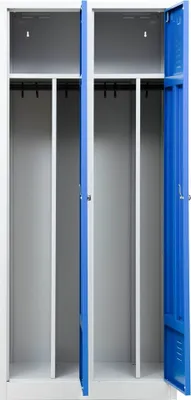 Produktbild von Gürkan Spind lichtgrau, enzianblau 104052, 2 Schließfächer 80,0 x 50,0 x 180,0 cm