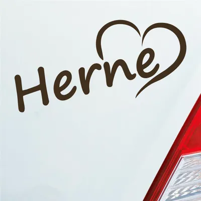 Produktbild von Auto Aufkleber Herne Herz Stadt City Liebe Love Heimat 18x8 cm Braun Sticker Heckscheibenaufkleber