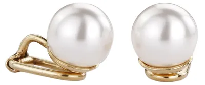Produktbild von Clip Ohrringe ohne Ohrlöcher, Mallorca-Perle 10mm weiß, vergoldet - 700010