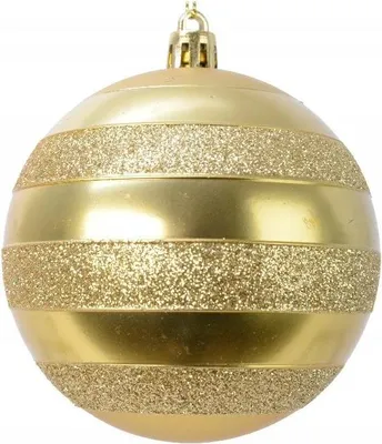 Imagen del producto de Adorno navideño dorado en forma de esfera, resistente a golpes, de 8 cm de diámetro