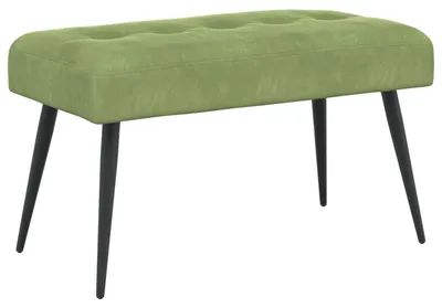 Image de Banc vidaXL à capitonnage, vert clair, 80 x 40 x 46 cm, velours