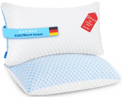 Immagine prodotto di Cuscini per il letto, 40x80 cm, set da 2, imbottitura in microfibra, federe lavabili, ideali per dormire