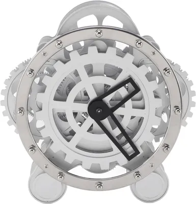 Image de Horloge de table rétro avec roues dentées mobiles 27 cm vintage