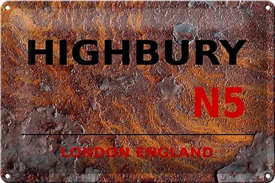 Produktbild von Blechschild London 30x20cm England Highbury N5