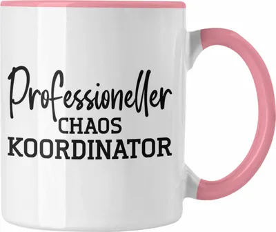 Produktbild von Trendation - Tasse für Chef Geschenk Professioneller Chaos Koordinator Chef Geschenkidee Lustige Kaffeetasse Vater Papa (Rosa)