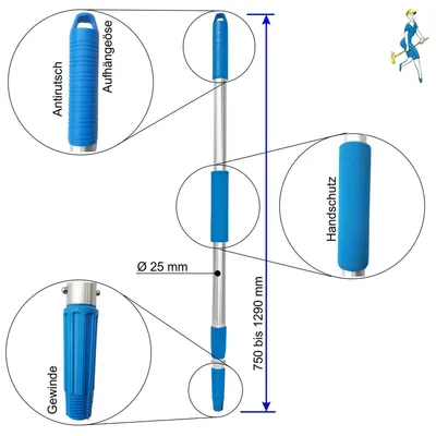 Produktbild von 3 x Peggy Perfect Teleskopstiel 129 cm